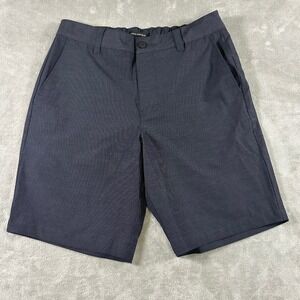 Banana Republic Mens Comfort Flat Front Shorts Navy Blue Stretch Wicking 32 NWT